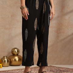 Ethnic Motifs Printed V-Neck Empire A-Line Kurta With Trousers & Dupatta