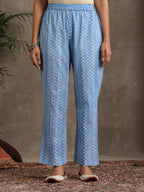 Women Floral Printed Cotton Kurta with Palazzo & Dupatta