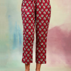 Floral Printed Regular Pure Cotton Straight Kurta with Palazzos & Dupatta