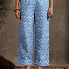 Floral Printed Pure Cotton A-Line Kurta With Palazzos And Dupatta