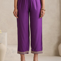 Khushal K Women Purple Anarkali Zari Kurta set