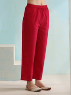 Floral Printed V-Neck Anarkali Kurta with Palazzos & Dupatta