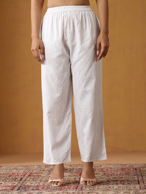 Khushal K Floral Embroidered Anarkali Thread Work Kurta set