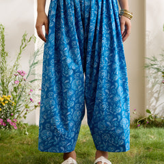 Khushal K Women Cotton Kurti With Farshi Salwar Set - Blue