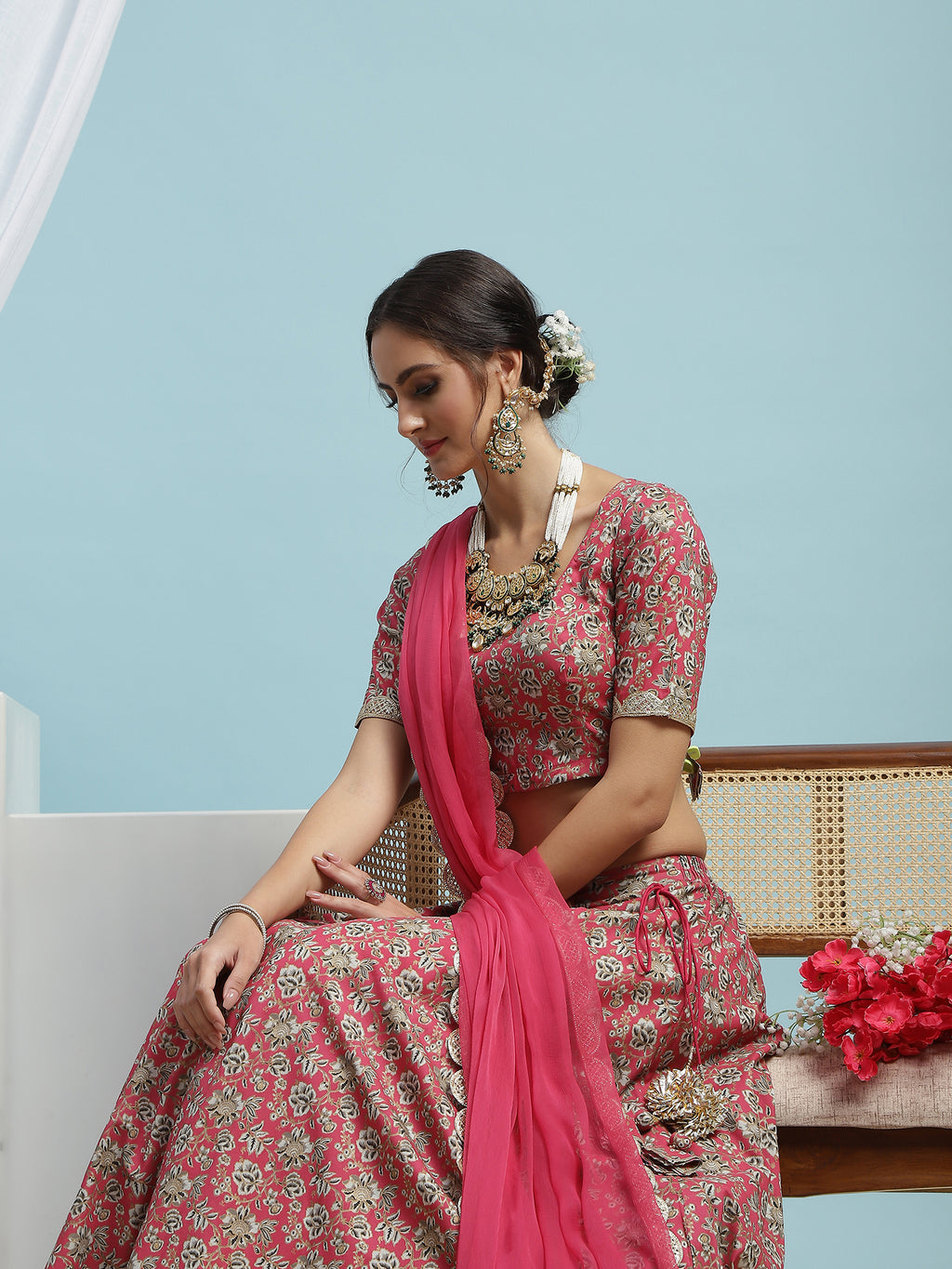 Ready to Wear Printed Lehenga & Blouse With Dupatta