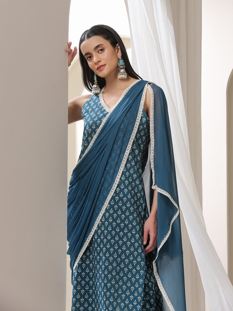 Women Ethnic Motifs Printed Regular Pure Cotton Kurta with Palazzos & With Dupatta