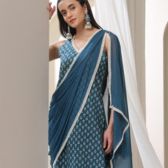 Women Ethnic Motifs Printed Regular Pure Cotton Kurta with Palazzos & With Dupatta