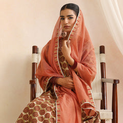 Women Ethnic Motifs Printed Cotton A-Line Kurta with Palazzos & Dupatta