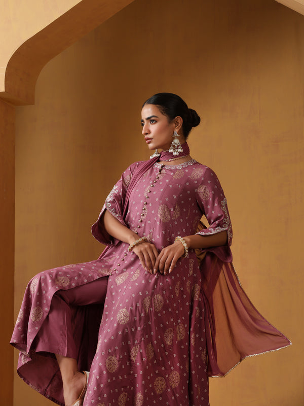 Khushal K Women Ethnic Motifs Embroidered Pure Cotton Kurta set