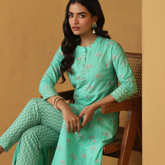 Khushal K Women Ethnic Motifs Printed Cotton Kurta set