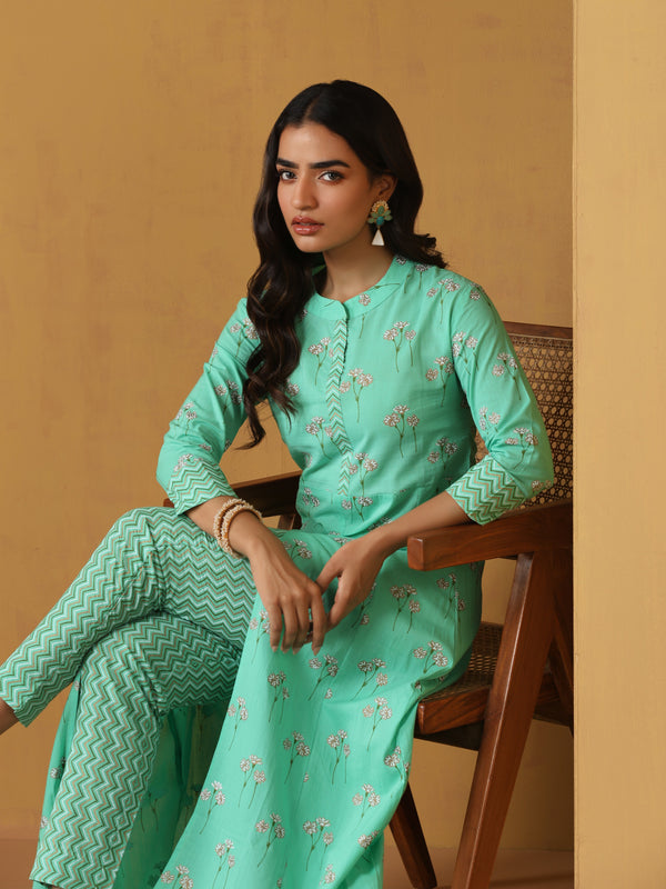 Khushal K Women Ethnic Motifs Printed Cotton Kurta set