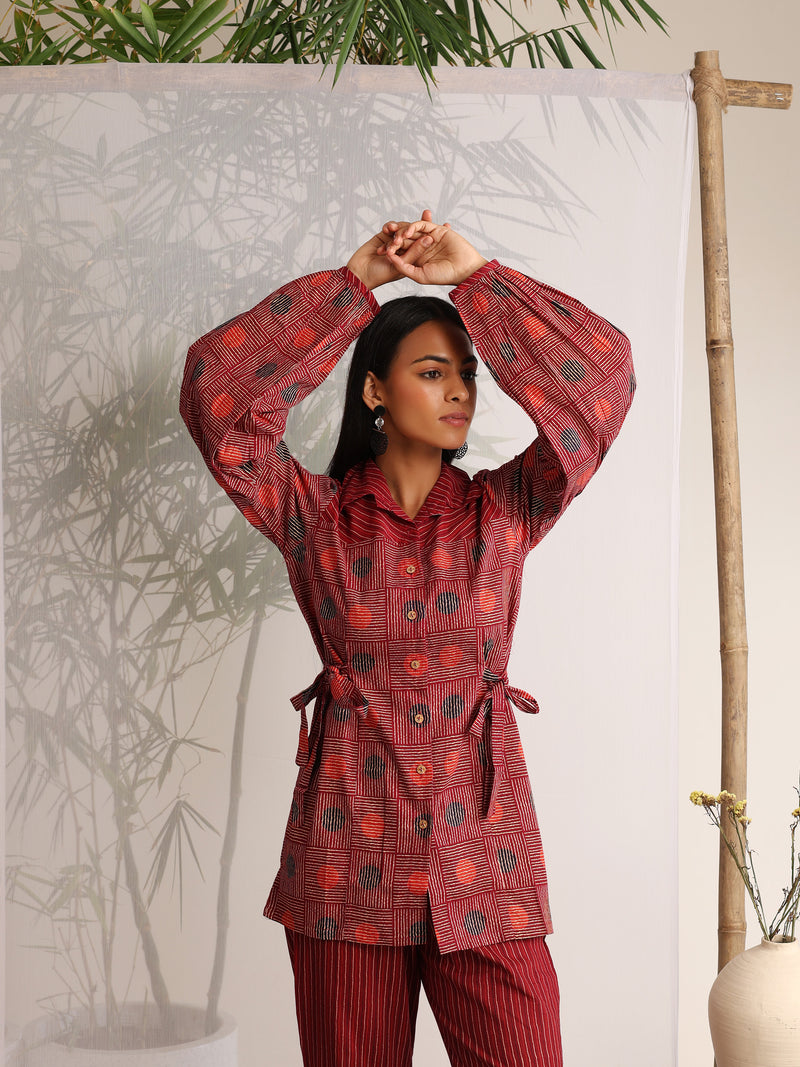 Khushal K Women Co-Ords set - Maroon