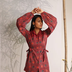 Khushal K Women Co-Ords set - Maroon