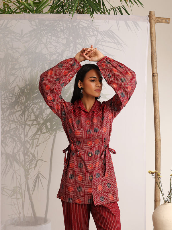 Khushal K Women Co-Ords set - Maroon