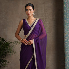 Poly Chiffon Fashion Saree