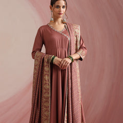 Women Ethnic Motifs Angrakha Thread Work Kurta with Trousers & With Dupatta