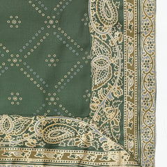 Green printed Kurta with Palazzos with dupatta