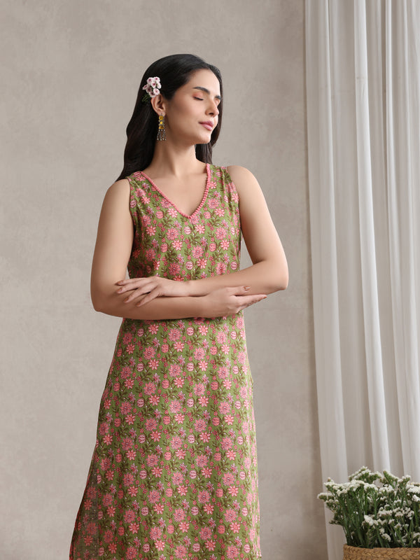 Women Floral Printed Regular Pure Cotton Kurta with Palazzos