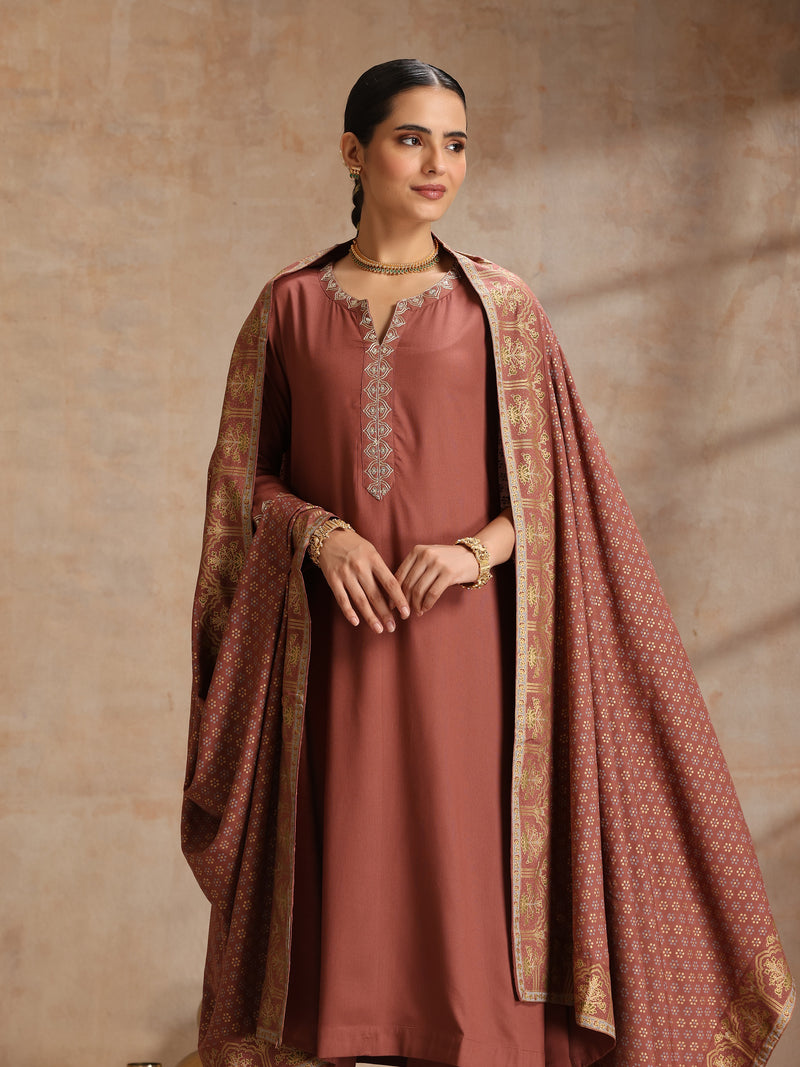 Women’s Ethnic Motif Print Kurta with Trousers & Dupatta