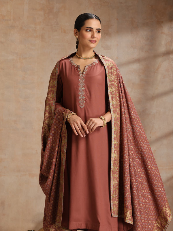 Women’s Ethnic Motif Print Kurta with Trousers & Dupatta
