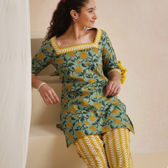 Khushal K Women Co-Ords Set - Green