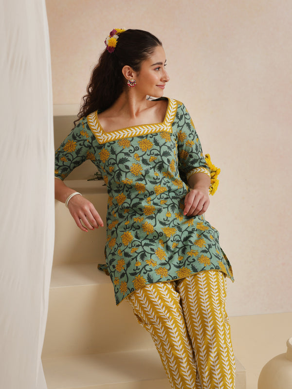 Khushal K Women Co-Ords Set - Green