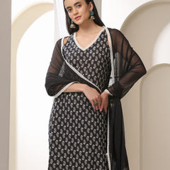 Women Floral Printed Regular Pure Cotton Kurta with Palazzos & With Dupatta