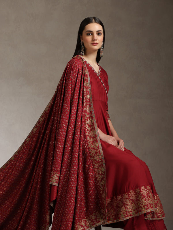 Khushal K Women Solid Anarkali Kurta set