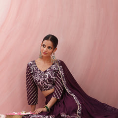 Floral Printed Gotta Patti Ready to Wear Lehenga & Choli With Dupatta