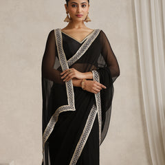 Embellished Zari Poly Chiffon Fashion Saree'