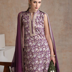Women Floral Printed Cotton Kurta with Palazzos & Dupatta