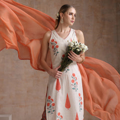 Floral Printed Pure Cotton Straight Kurta with Palazzos & With Dupatta