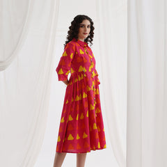 Women Floral Printed Fit & Flare Midi Dress