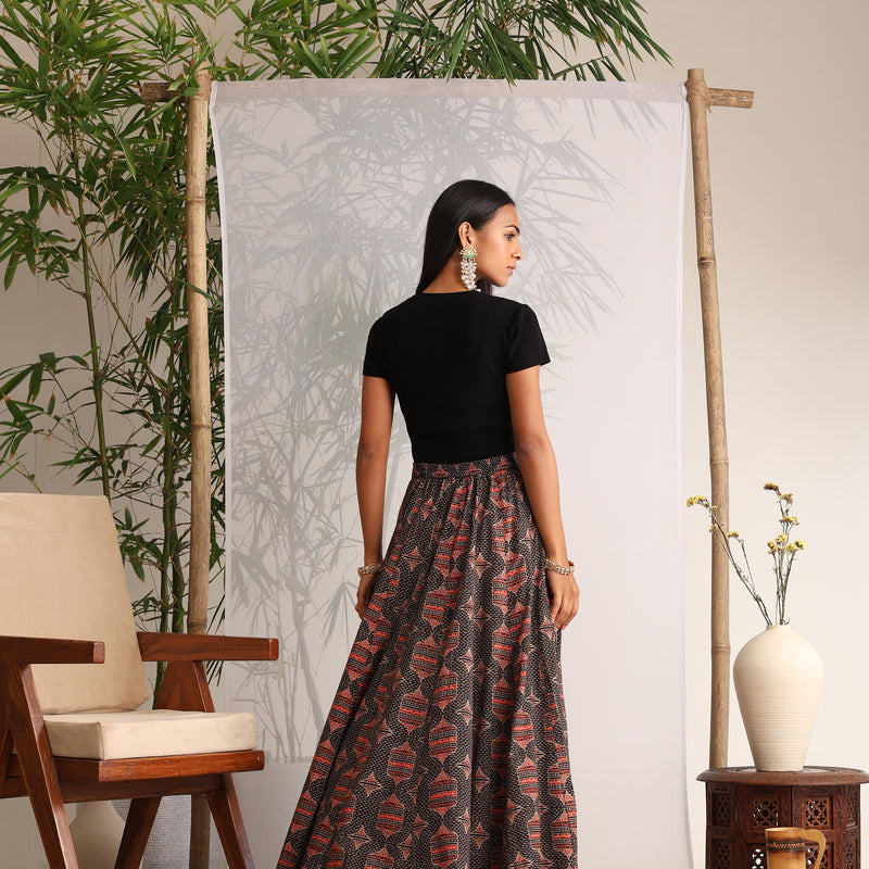 Women Cotton Printed Skirts - Black - Khushal K - Image 4
