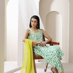 Khushal K Women Floral Printed Regular Pure Cotton Kurta set