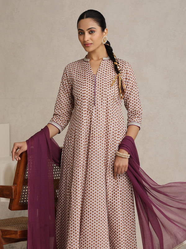 Khushal K Women Floral Printed Cotton A-Line Kurta set