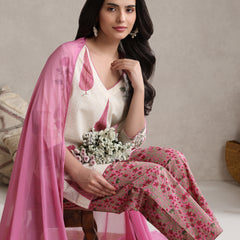 Khushal K Women Ethnic Motifs Printed Regular Pure Cotton Kurta set