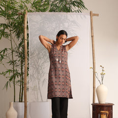 Khushal K Women Cotton kurta With Pant set - Black