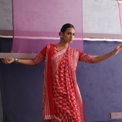 Women Hand Block Cotton Linen Printed saree