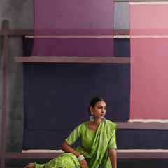 Women Hand Block Green Pure Cotton Printed Saree