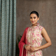Women Floral Printed Regular Pure Cotton Kurta with Palazzos & With Dupatta