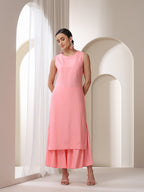 Floral Embroidered Sequinned Jacket Straight Kurta With Palazzos & Dupatta