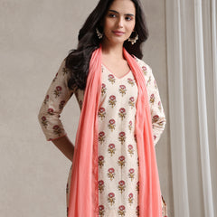 Khushal K Women Floral Printed Cotton Kurta set