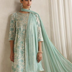 Khushal K Women Floral Printed  Thread Work Kurta set