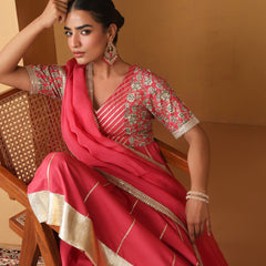 Khushal K Floral Embroidered Anarkali  Kurta set