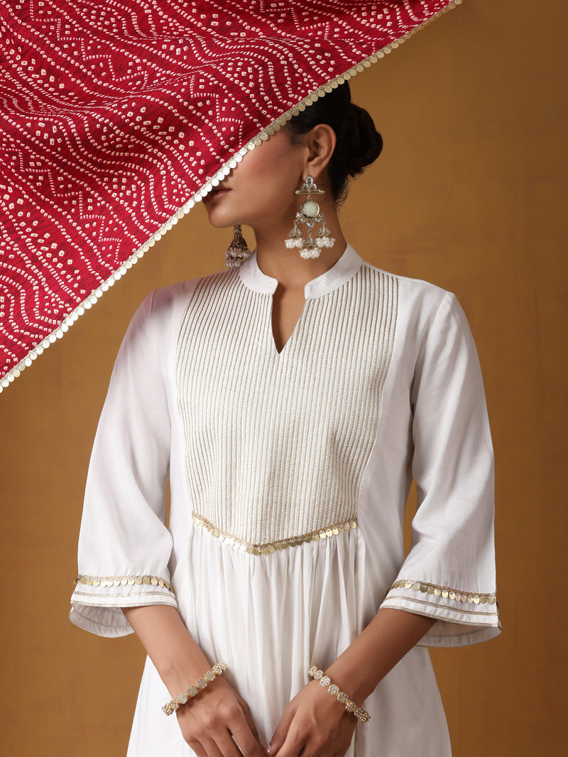 Khushal K Women Ethnic Motifs Embroidered Regular Kurta set