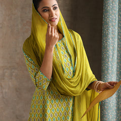 Khushal K Women Printed Regular Pure Cotton Kurta set