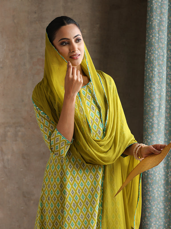 Khushal K Women Printed Regular Pure Cotton Kurta set