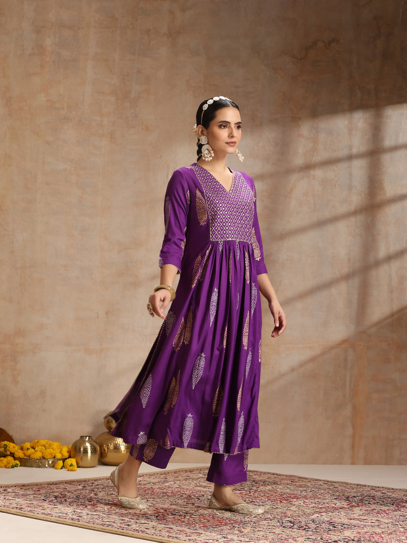 Women Ethnic Motifs Printed Tiered Sequinned Kurta with Trousers & Dupatta