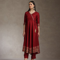 Khushal K Women Solid Anarkali Kurta set